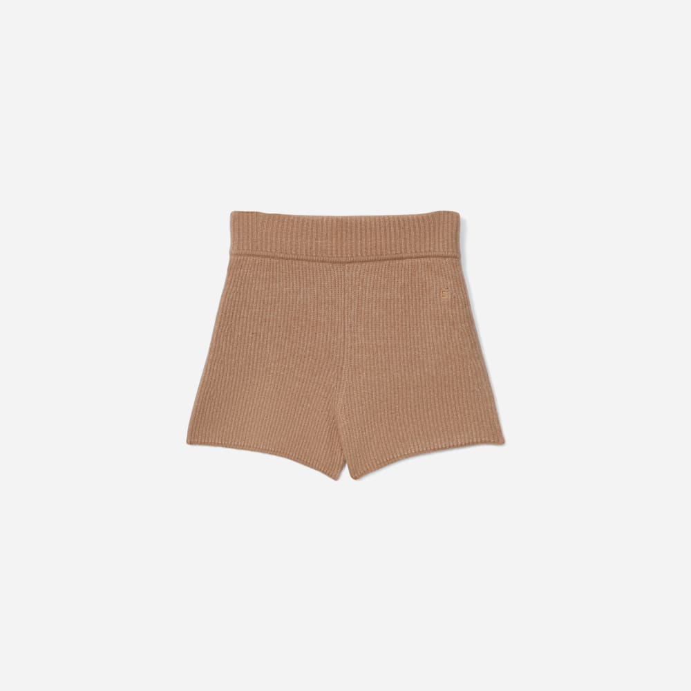 womens-cozy-stretch-short-camel | alt
