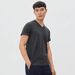 mens-organic-cotton-v-neck-tee-heather-charcoal | primary
