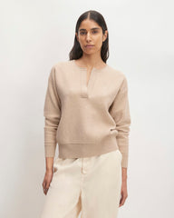 womens-cotton-merino-vintage-henley-warm-oat-heather | primary