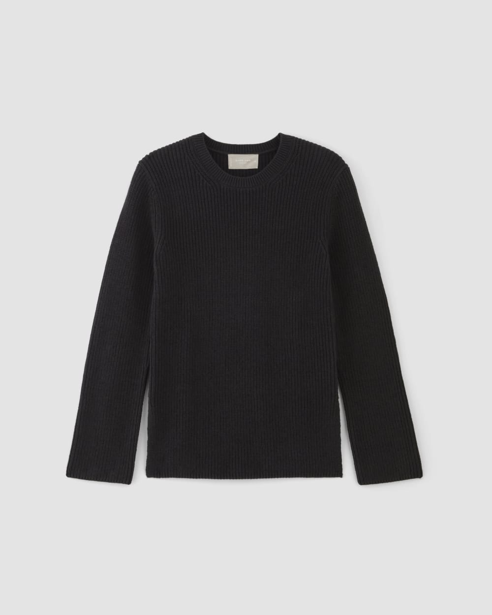 womens-organic-cotton-slim-crew-sweater-black | alt