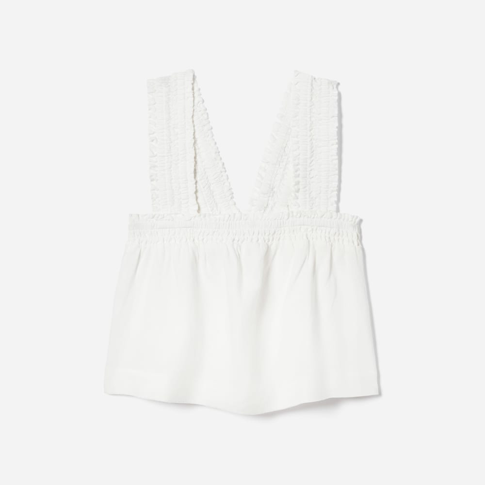 womens-smocked-linen-cami-white | alt