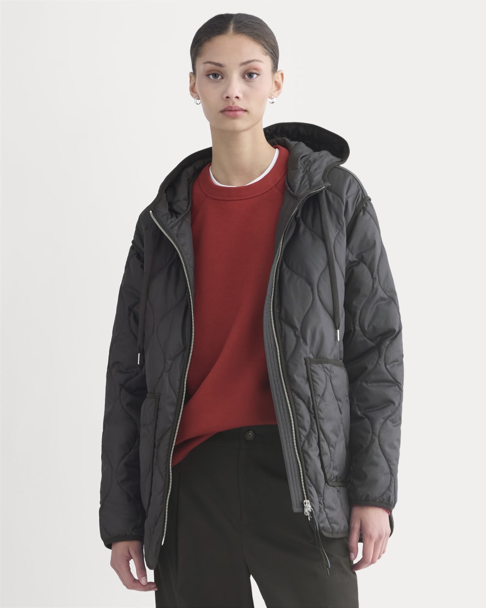 womens-renew-quilted-hooded-liner-black | primary