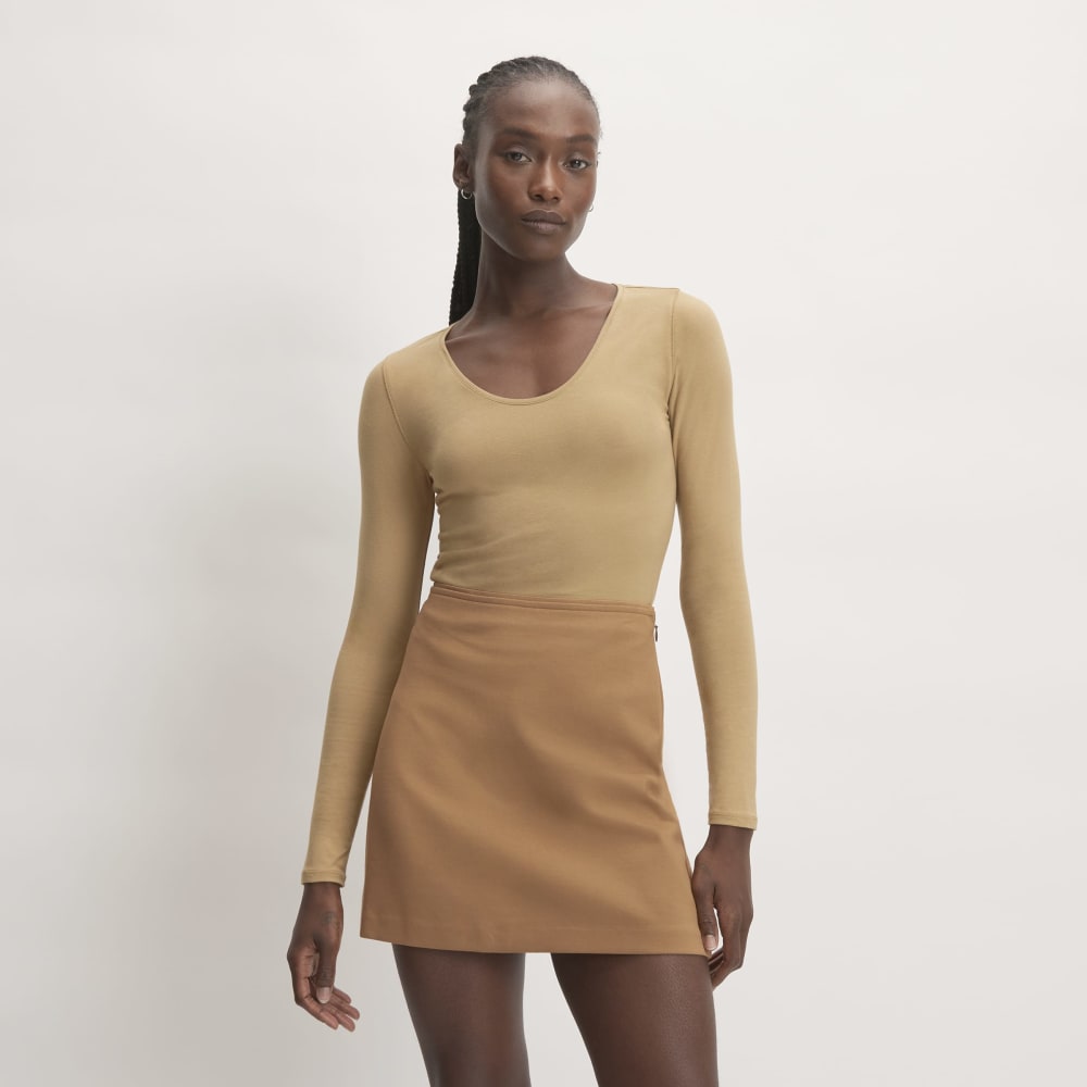 womens-supima-stretch-ballet-neck-tee-tigers-eye | primary