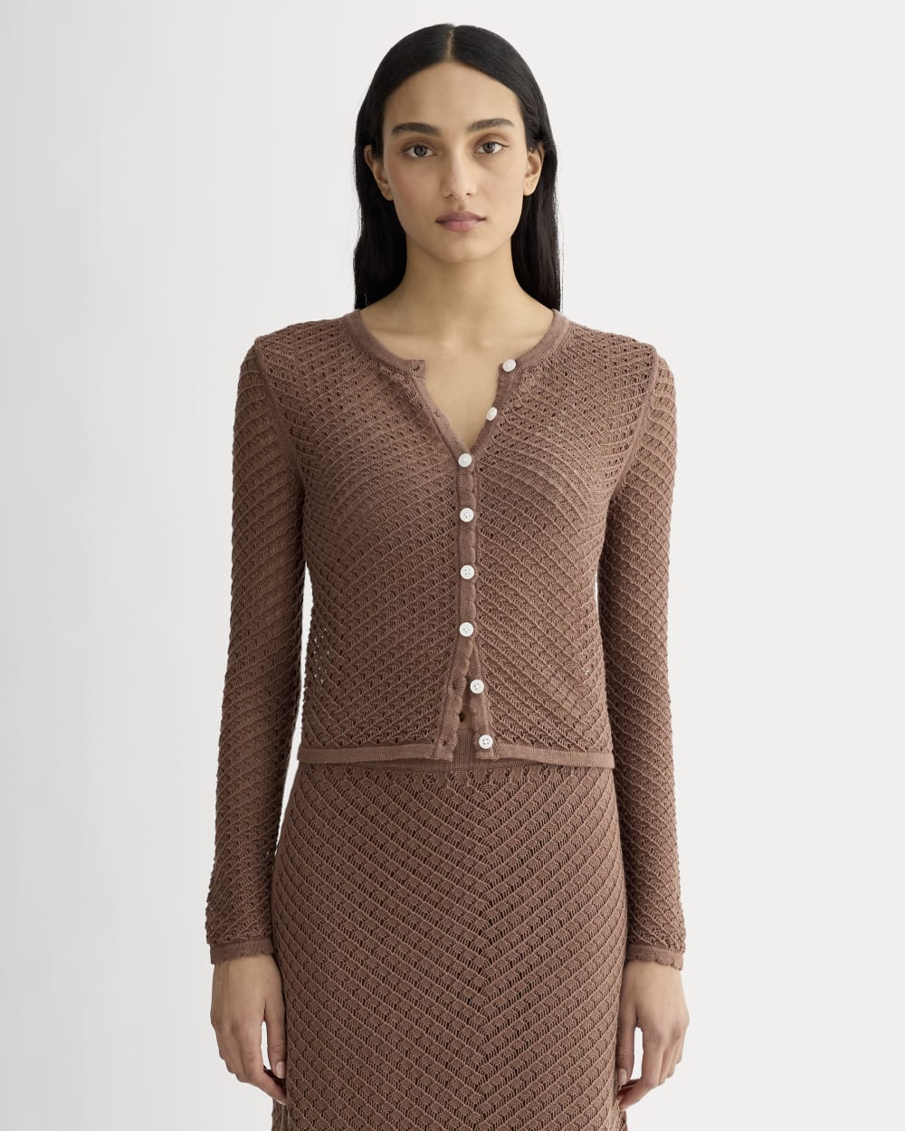 womens-lace-knit-cardigan-mocha | primary