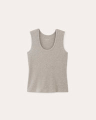 womens-tencel-rib-shimmy-tank-heathered-grey | alt