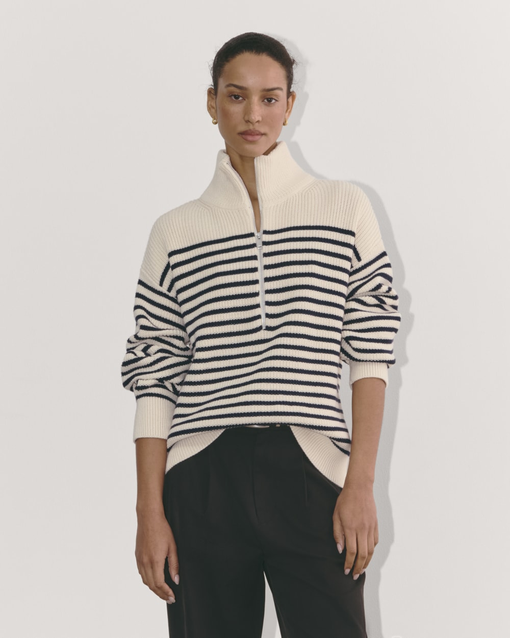 womens-cotton-half-zip-sweater-canvas-navy | primary