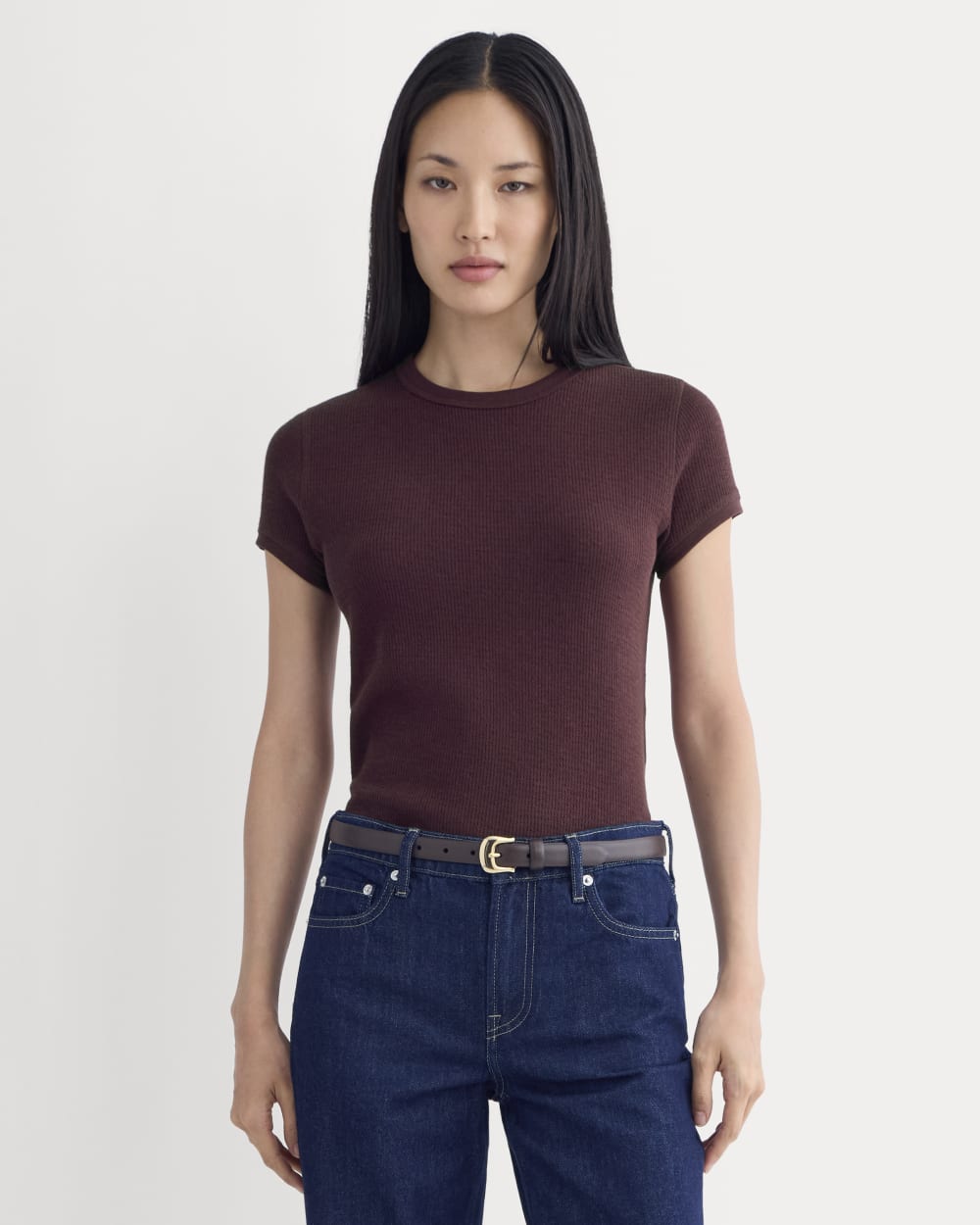womens-shrunken-tee-in-cozy-waffle-heathered-port-royale | primary