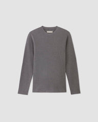 mens-waffle-ls-crew-heathered-charcoal | alt