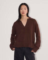 womens-cotton-boxy-polo-dark-mahogany | primary