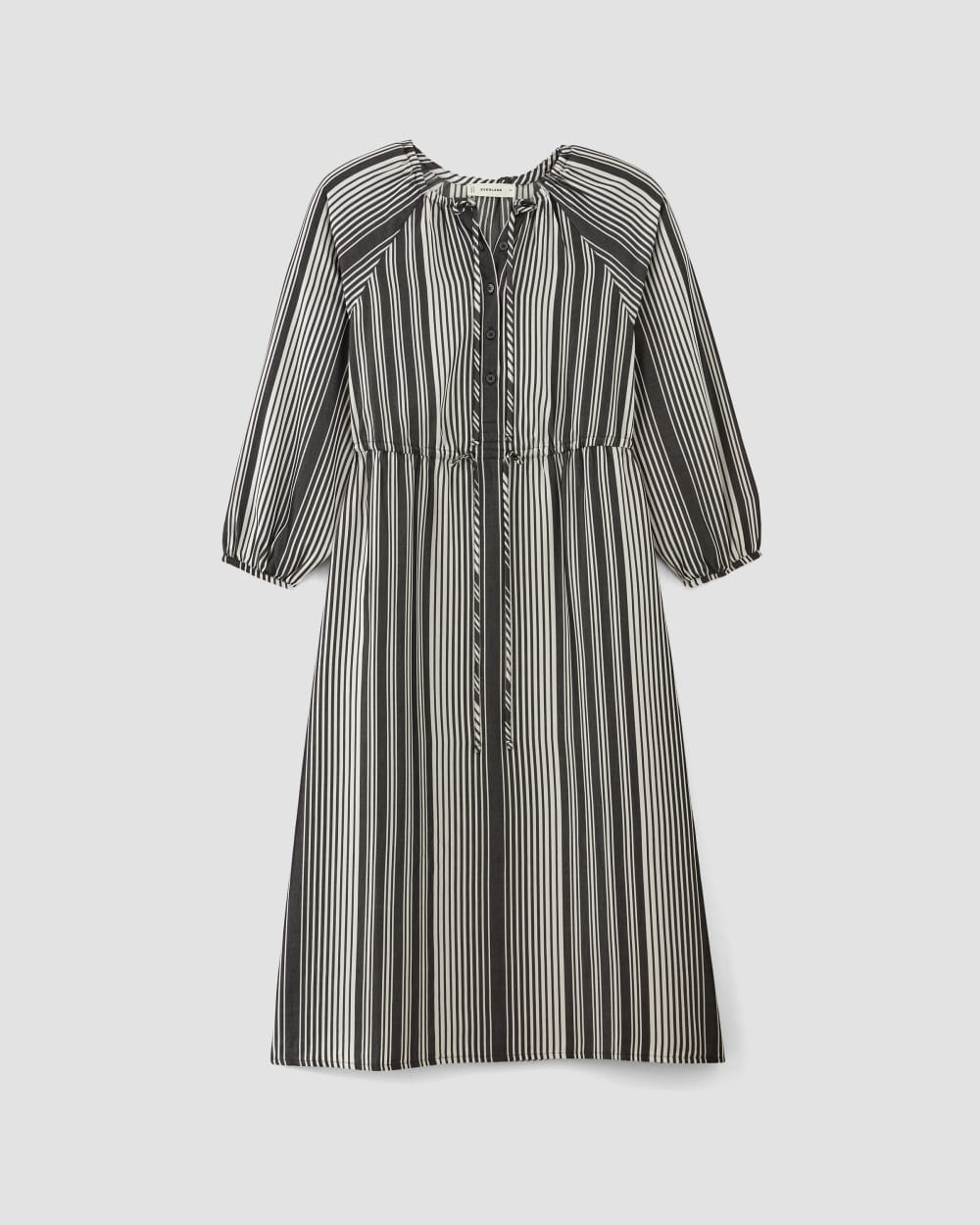 womens-tencel-gathered-maxi-dress-black-bone | alt