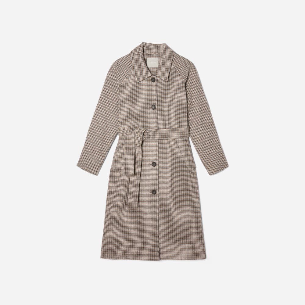 womens-italian-rewool-trench-coat-pewter-houndstooth | alt