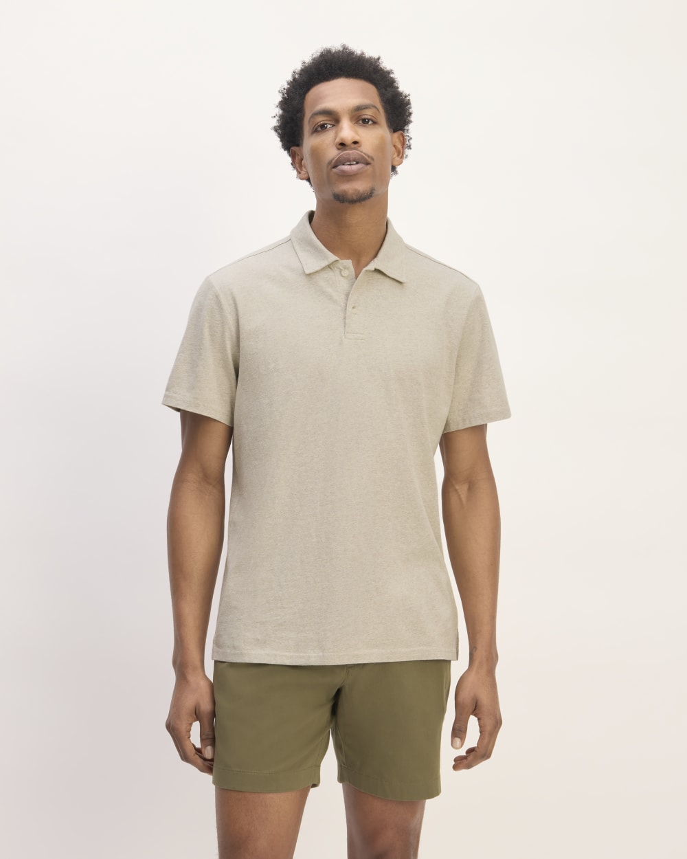 mens-premium-weight-ss-polo-heather-oatmeal | primary