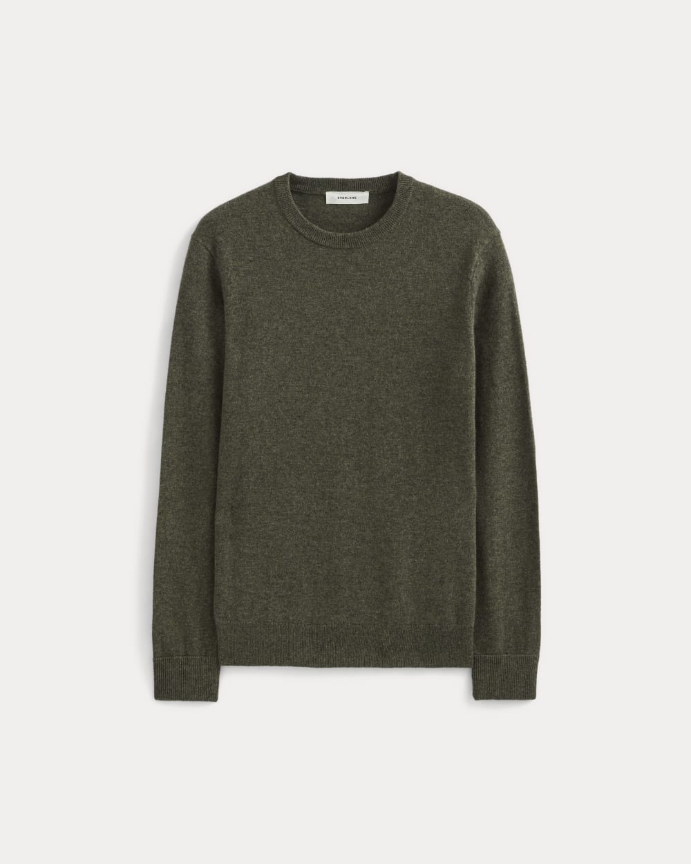 mens-cashmere-crew-heather-army-green | alt