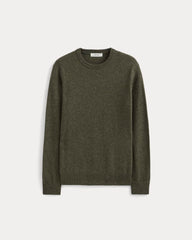 mens-cashmere-crew-heather-army-green | alt