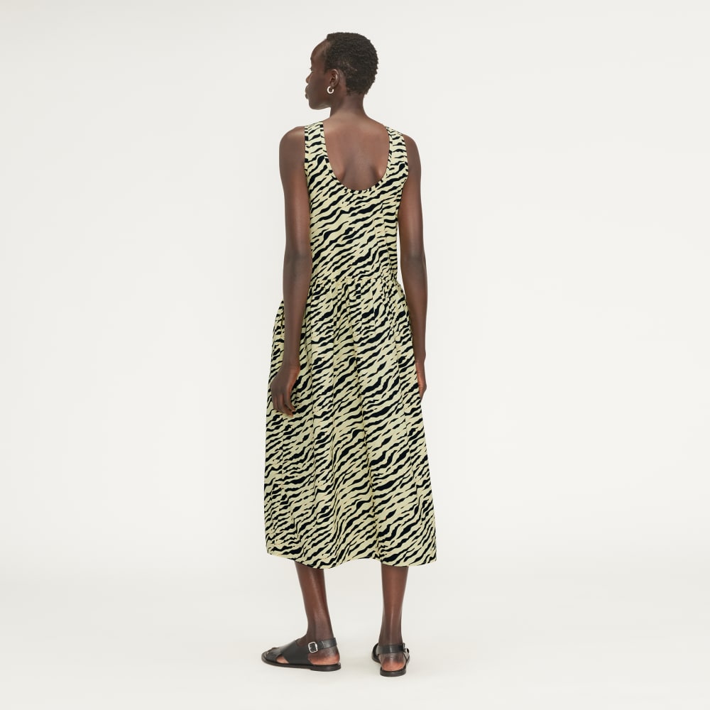 womens-poplin-summer-dress-yellow-tiger-stripe