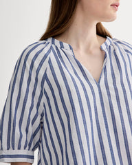 womens-gauze-gathered-top-white-mazarine-blue