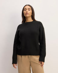 womens-cotton-honeycomb-square-crew-black | primary
