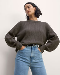 womens-cotton-oversized-cocoon-crew-sweater-heathered-charcoal | primary