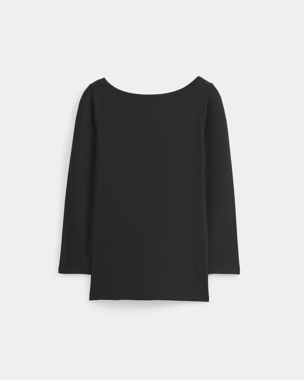 womens-luxe-rib-3-4-sleeve-boatneck-tee-black | alt