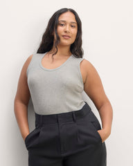 womens-tencel-rib-shimmy-tank-heathered-grey | primary
