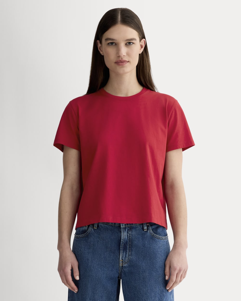 womens-organic-cotton-box-cut-tee-berry-red | primary
