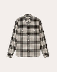 mens-modern-flannel-shirt-heather-oat-black | alt