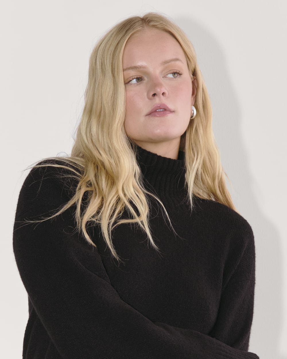 womens-luxe-cotton-sweater-dress-black