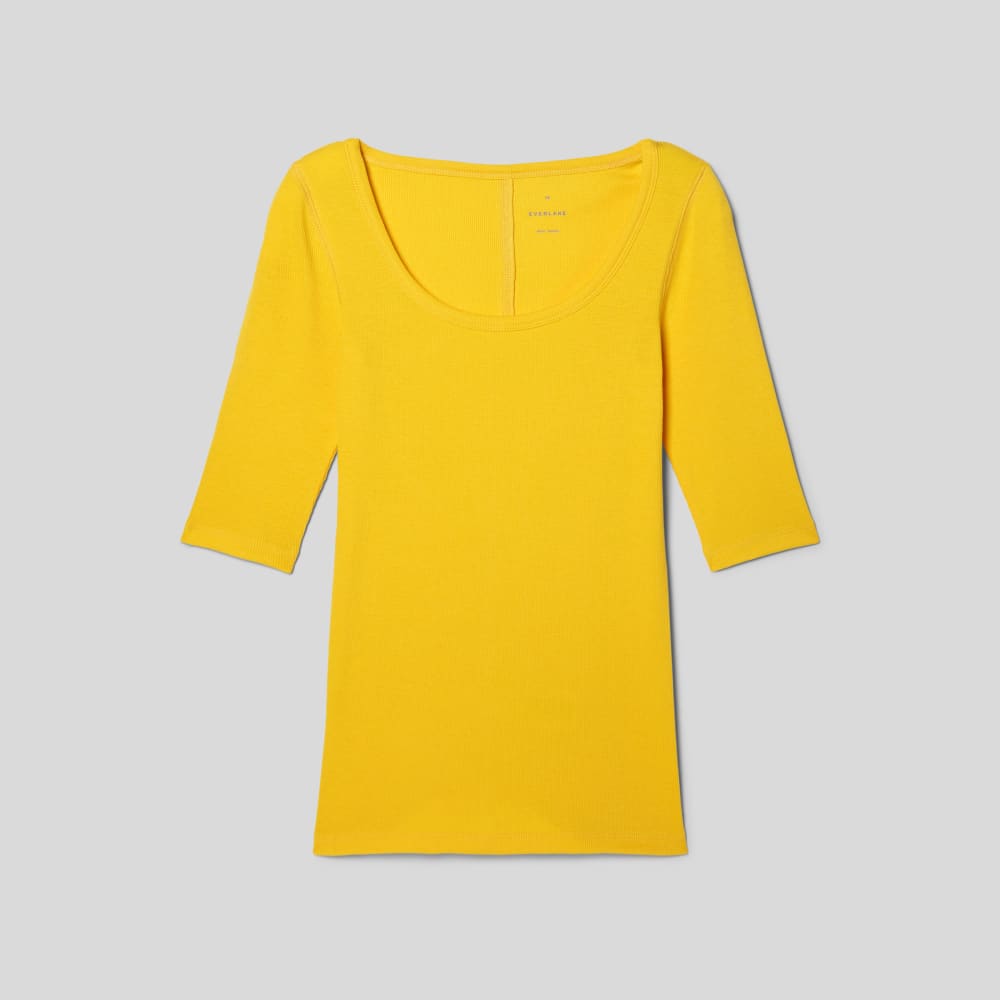 womens-pima-micro-rib-scoop-neck-yellow | alt