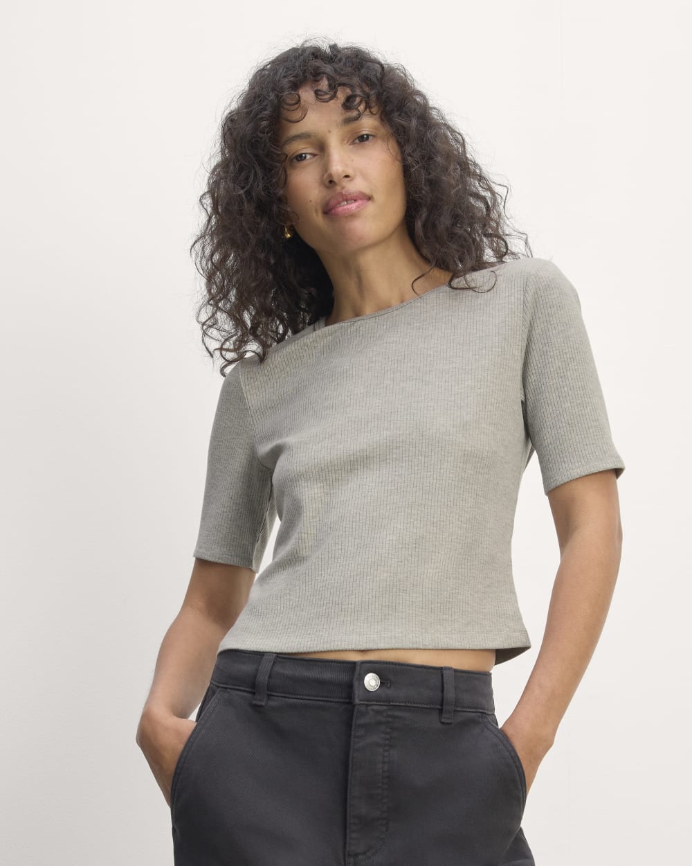 womens-tencel-rib-cropped-shimmy-tee-heathered-grey | primary