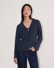 womens-crinkle-long-sleeve-navy | primary