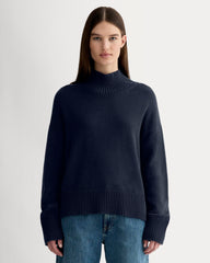 womens-cotton-boxy-turtleneck-navy | primary