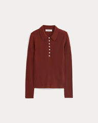 womens-ultrafine-merino-ribbed-polo-merlot | alt