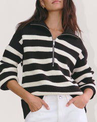 womens-felted-merino-halfzip-sweater-new-black-bone