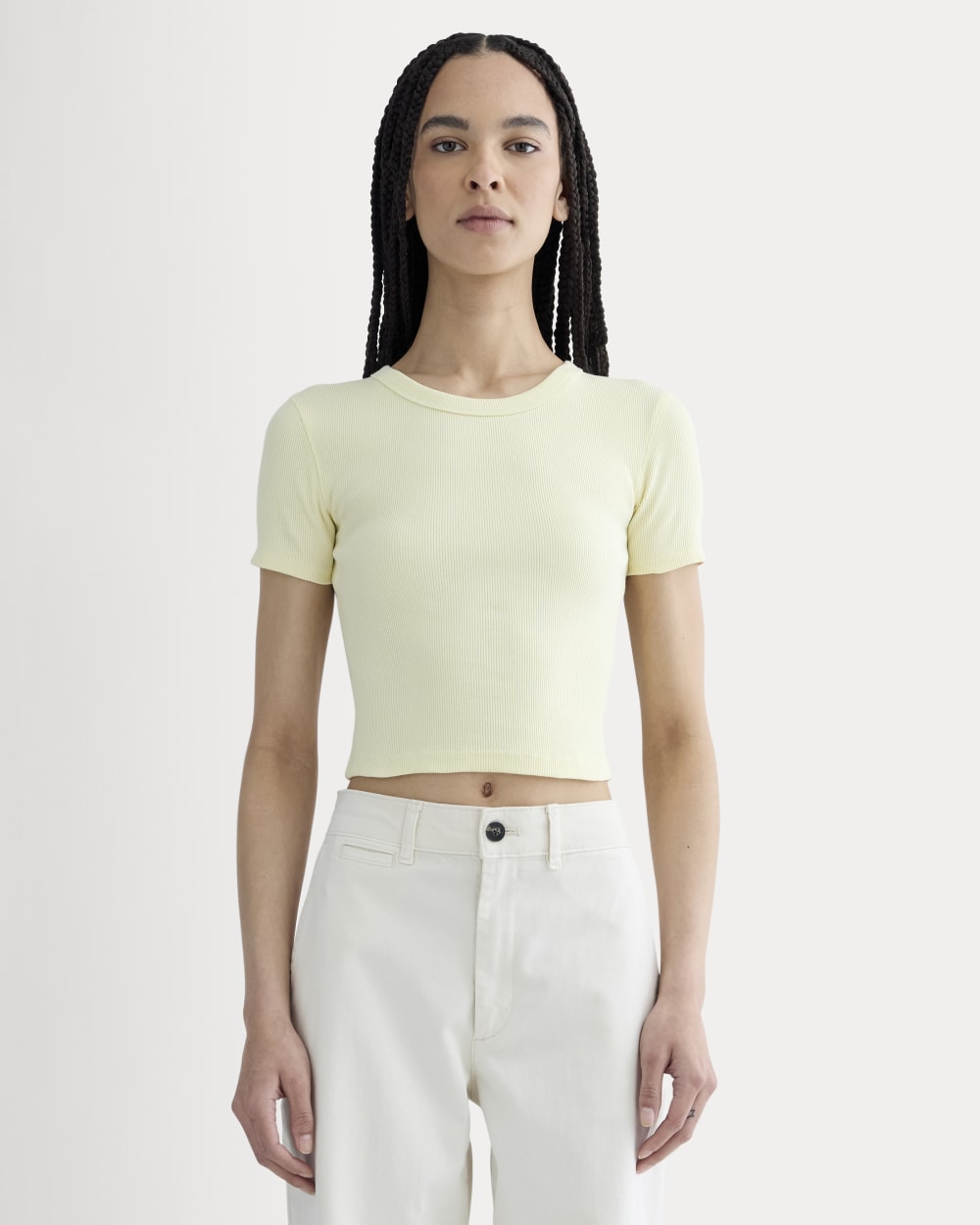 womens-cropped-short-sleeve-rib-tee-light-yellow | primary