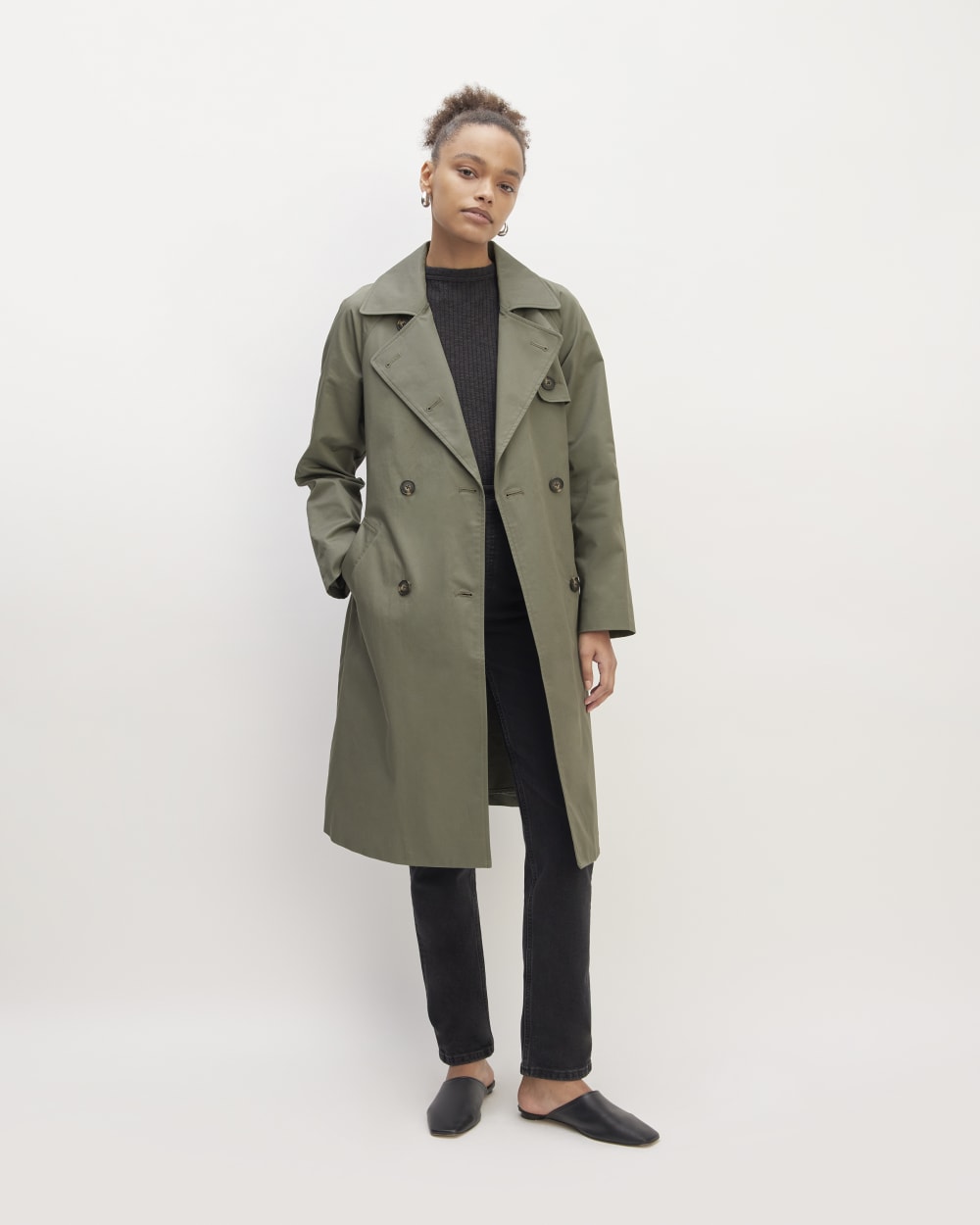 womens-cotton-modern-trench-coat-pewter-green | primary