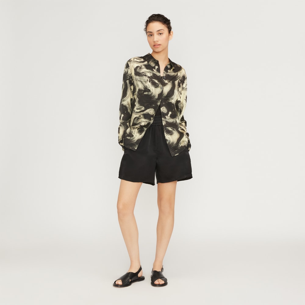 womens-satin-pull-on-short-black