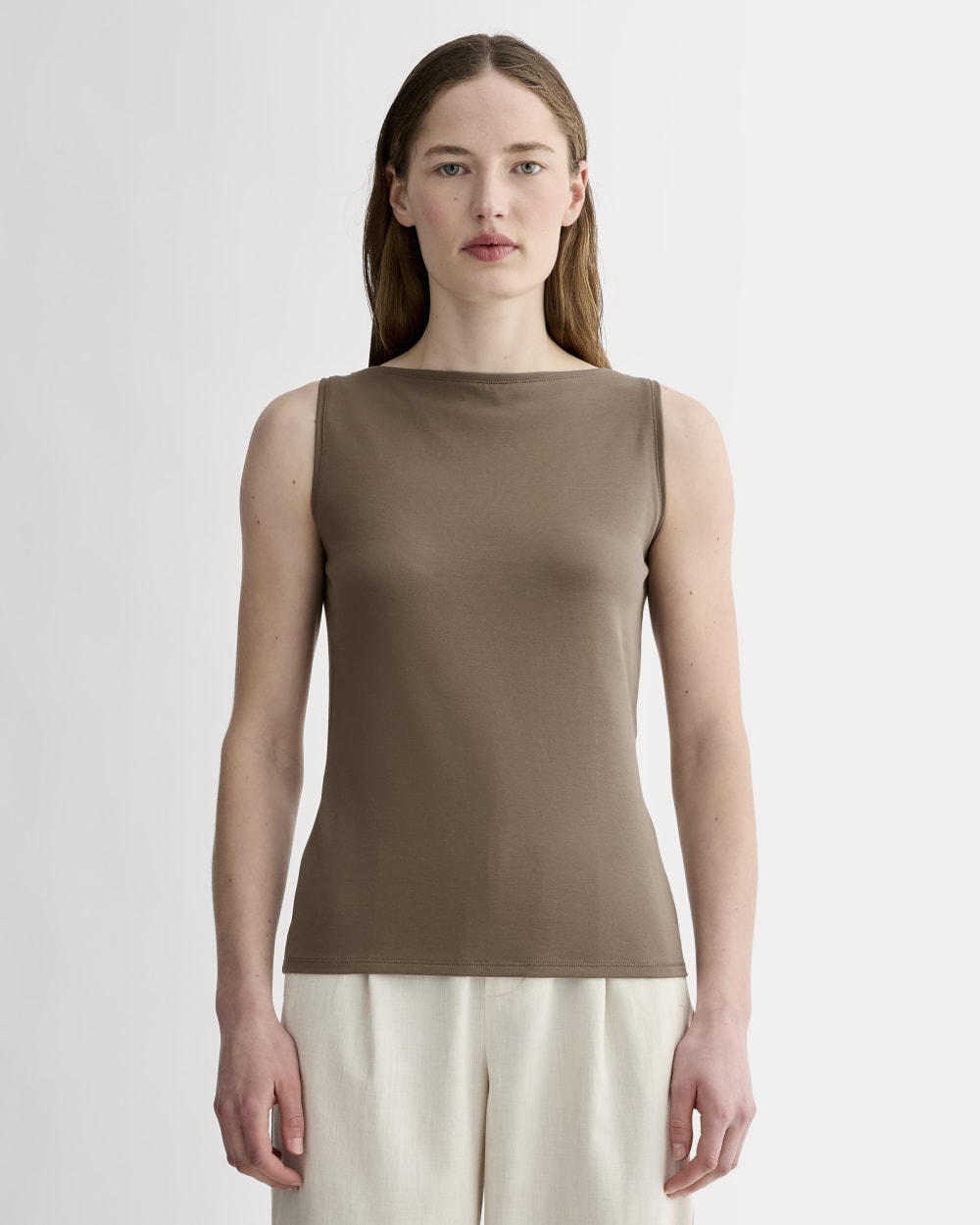 womens-supima-form-boatneck-tank-deep-taupe | primary