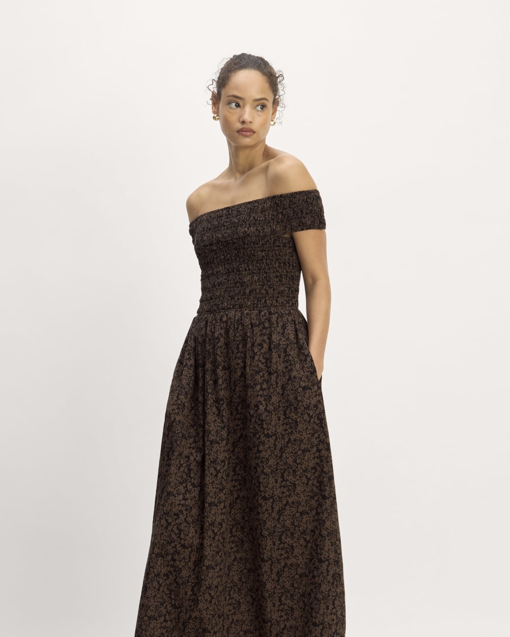 womens-gauze-off-shoulder-dress-black-cocoa-small-floral | primary