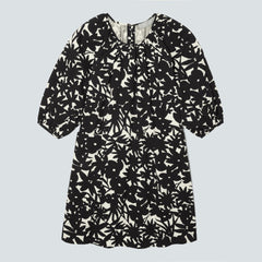 womens-seersucker-puff-sleeve-dress-black-canvas-floral