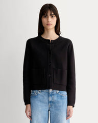 womens-crew-cardigan-cotton-black | primary