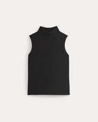 womens-cashmere-funnel-neck-tank-black | alt