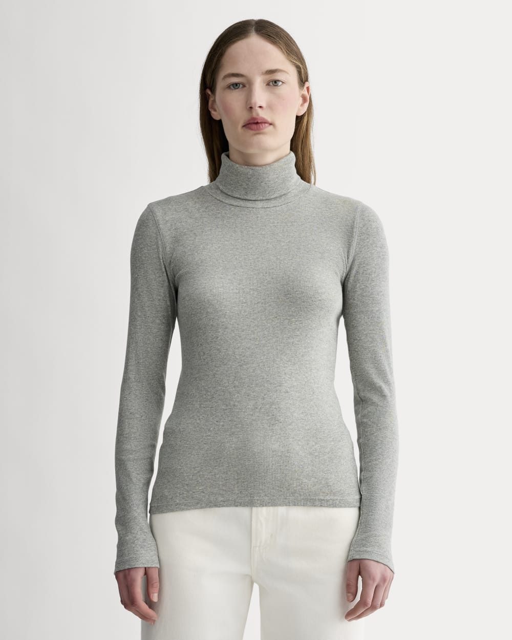 womens-supima-rib-turtleneck-heathered-grey | primary
