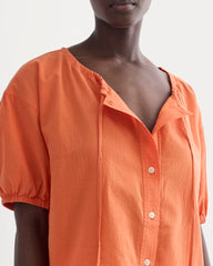 womens-gauze-button-up-soft-orange