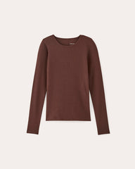 womens-supima-rib-long-sleeve-crew-dark-mahogany | alt