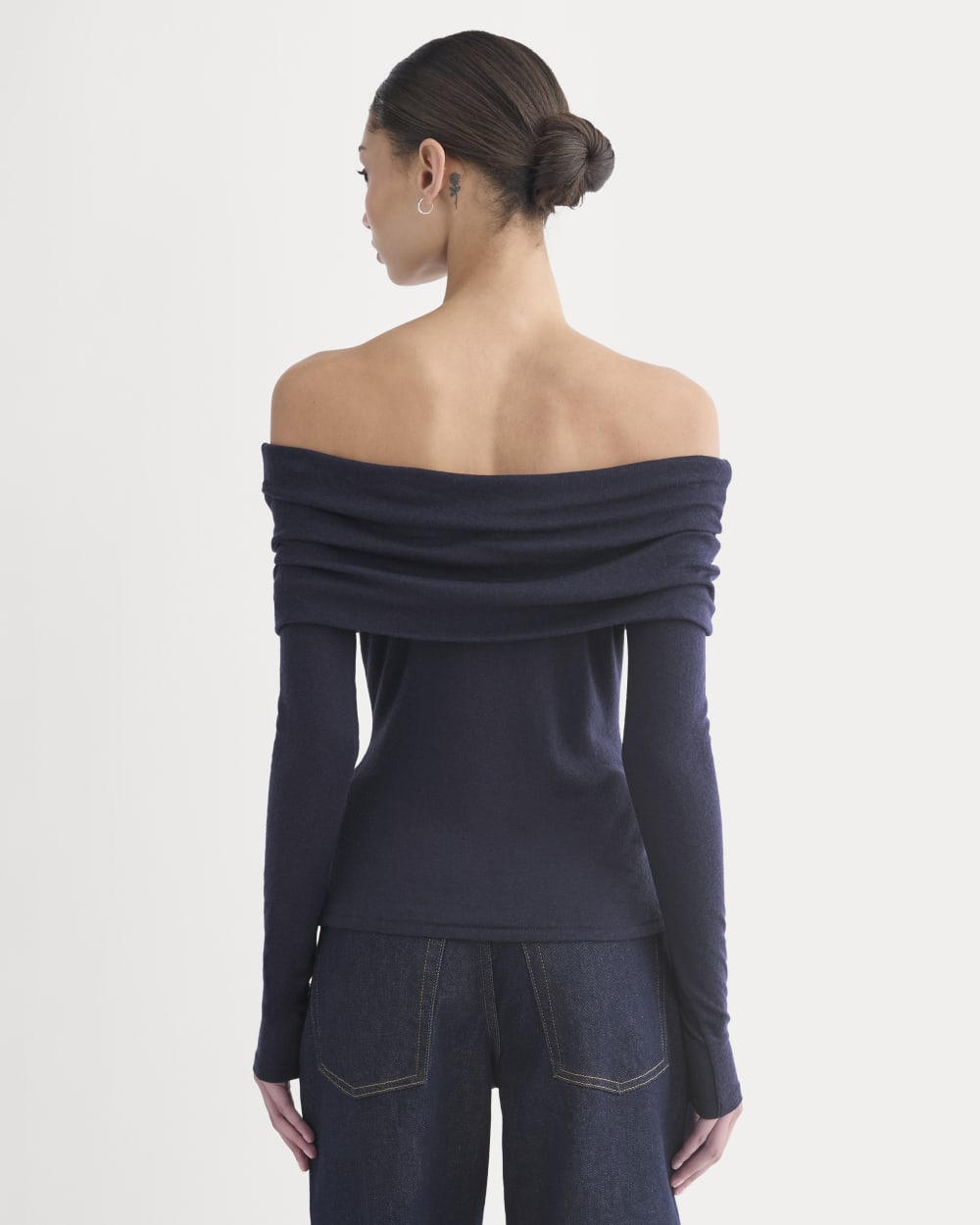 womens-off-shoulder-top-butterluxe-deep-navy