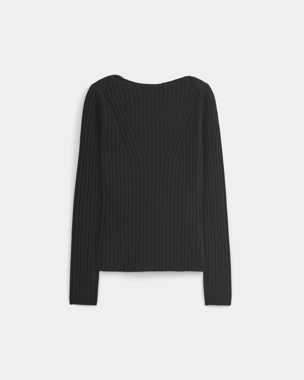 womens-cashmere-ribbed-boat-neck-sweater-black | alt