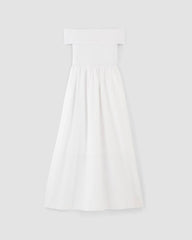 womens-gauze-off-shoulder-dress-white | alt