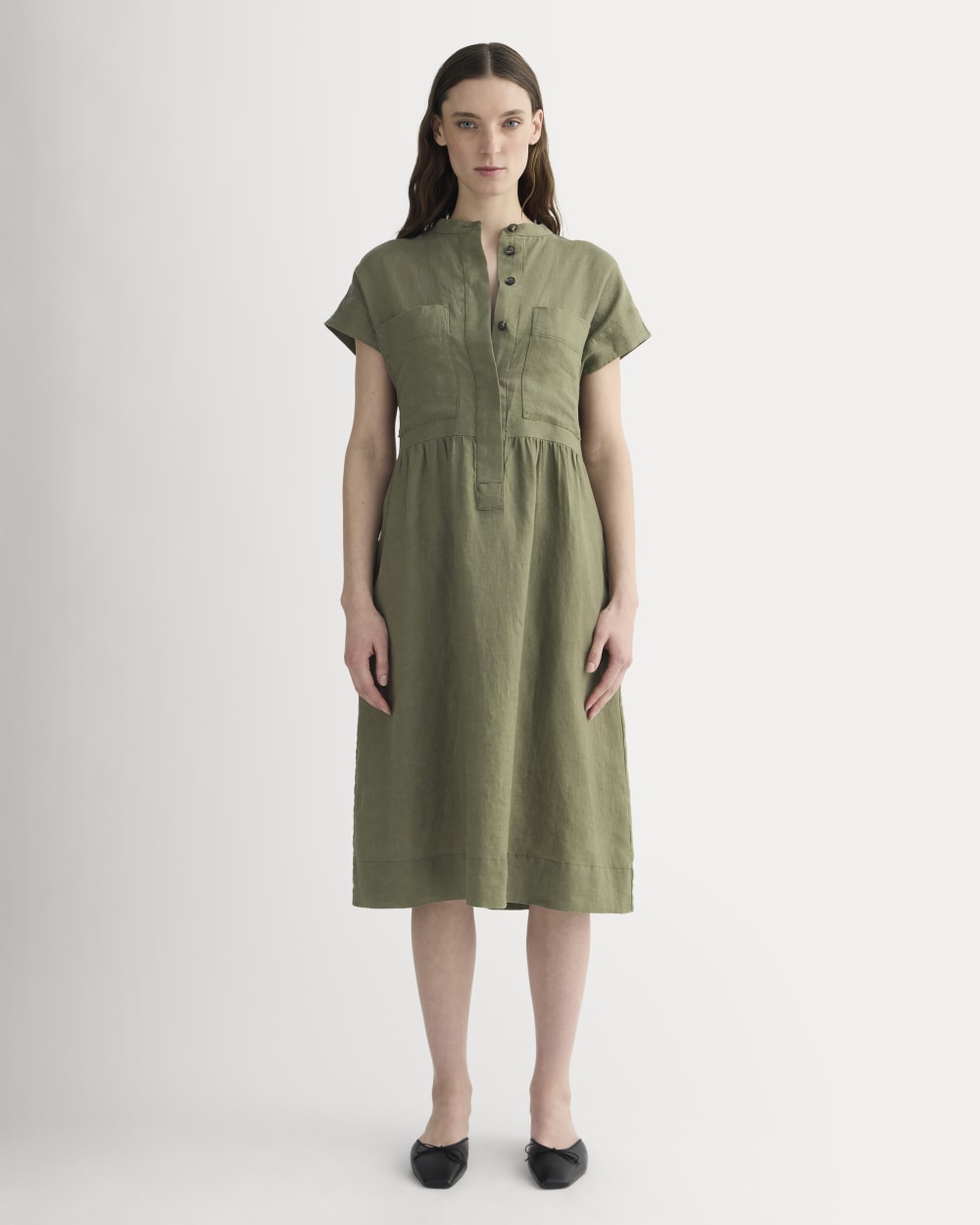 womens-linen-workwear-midi-dress-kalamata | primary