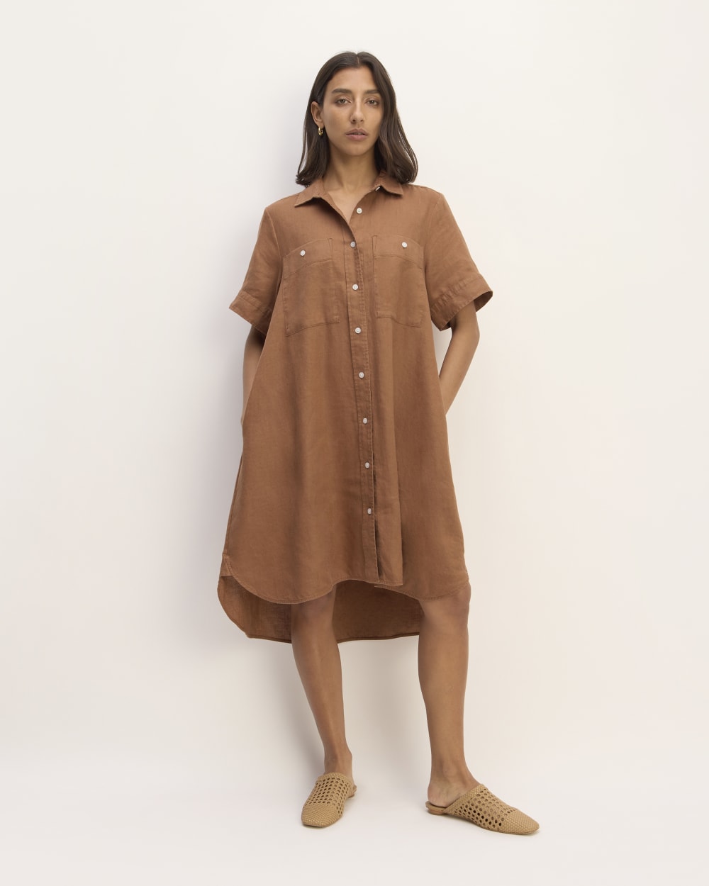 womens-linen-day-tripper-dress-cocoa-brown | primary