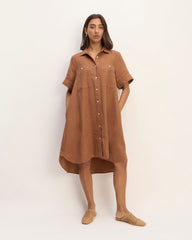 womens-linen-day-tripper-dress-cocoa-brown | primary